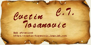 Cvetin Tošanović vizit kartica